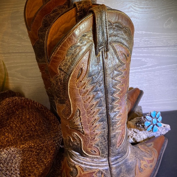 STETSON DISTRESSED BOOTS NWOT size 8.5 amazing detail and quality that lasts - Picture 4 of 4
